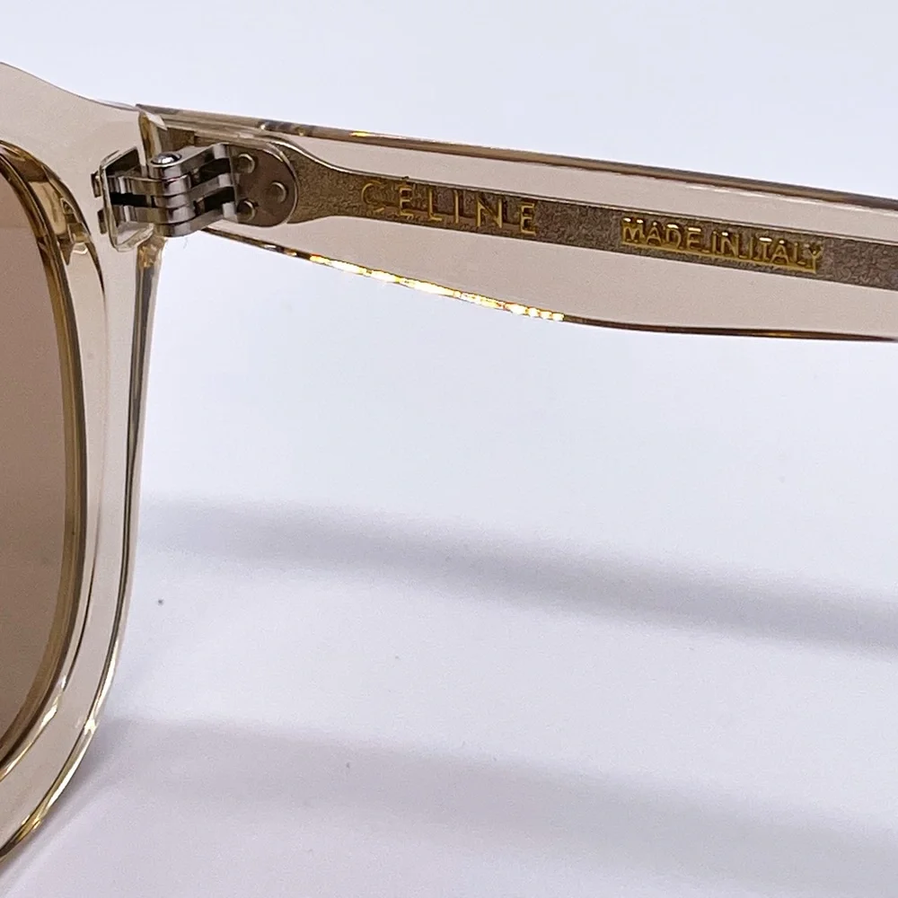 NEW CELINE SUNGLASSES CL40017F 57E BROWN CLEAR EYEWEAR CELINE - Picture 10 of 11